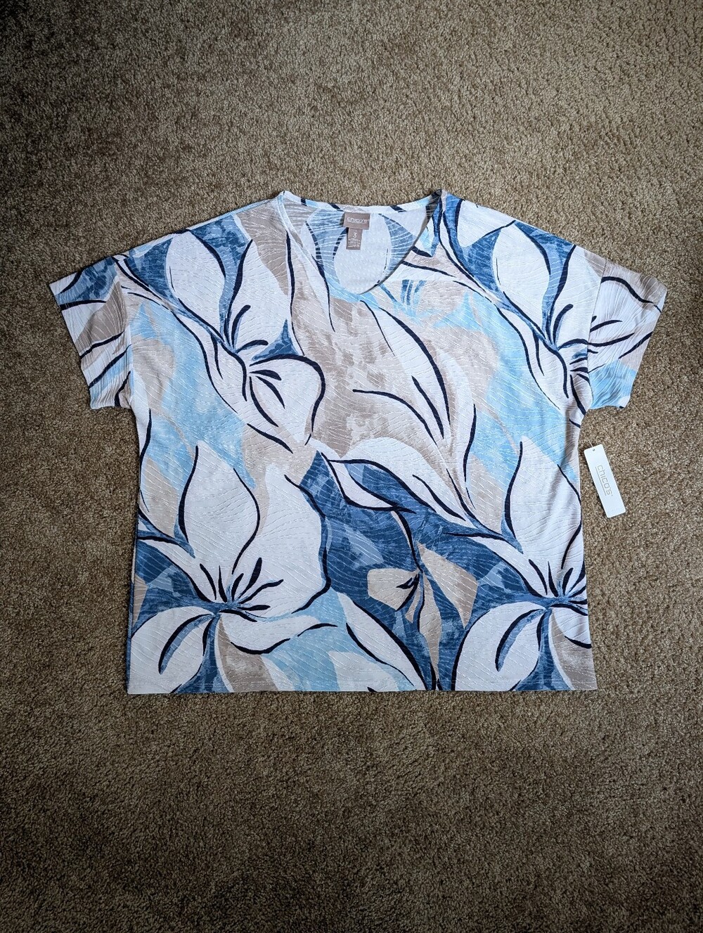 Chico's Floral Short Sleeve Top